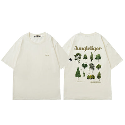Camiseta Holgada con Estampado Botánico Cuello Redondo Manga Corta - Image 7