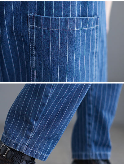 Overol Denim a Rayas para Tallas Grandes - Image 11