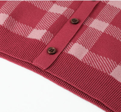 Conjunto de Camisola y Suéter a Cuadros Retro para Mujer - Image 5