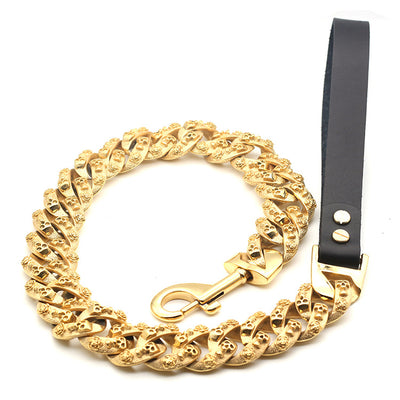 Cadena para Perro en Acero Inoxidable Dorado