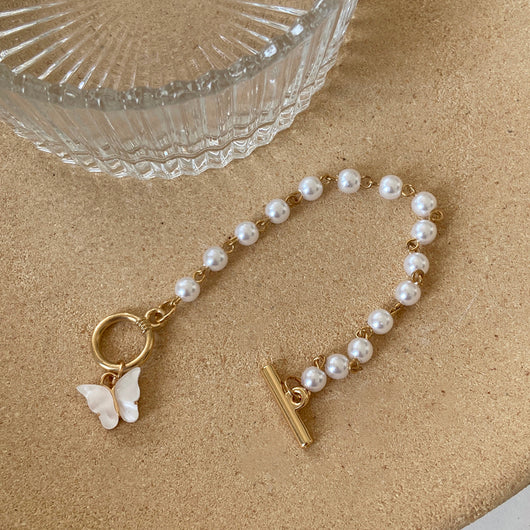 Pulsera de Perla con Dije Mariposa Hada - Elegancia Femenina - Image 12