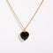 Colorful Zircon Love Element Copper Necklace Deep Negro