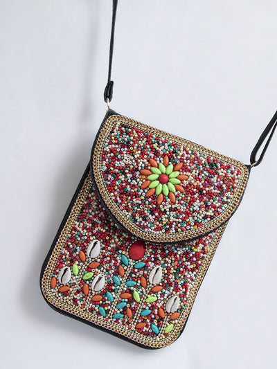 Bolsa Bohemia para Celular con Cuentas y Concha Marina - Image 13