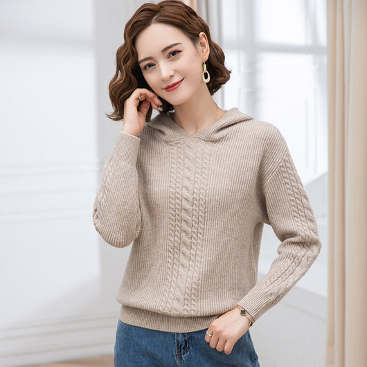Sudadera con Capucha para Mujer - Suéter Tejido Casual de Manga Larga - Image 13