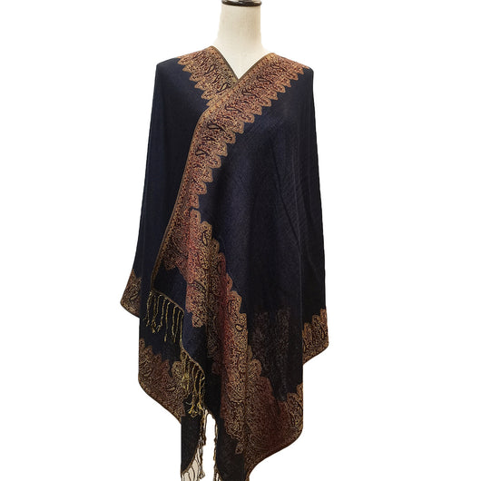 Bufanda Jacquard de Cachemira Suave con Borlas de Cashew - Image 12