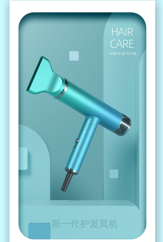 Foldable hair dryer with a purple to blue gradient finish, featuring a concentrator nozzle and metallic accents. - Image 2