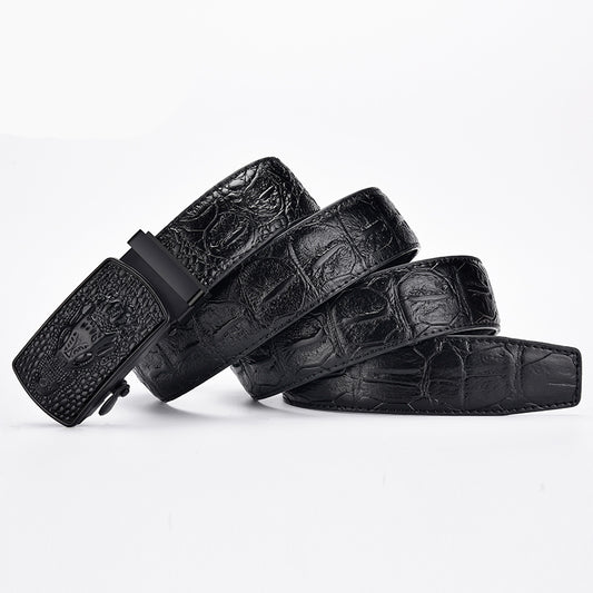 Cinturón de Cuero para Hombre con Hebilla Automática Estilo Ejecutivo
