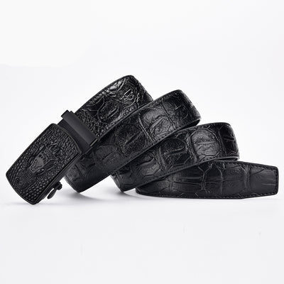 Cinturón de Cuero para Hombre con Hebilla Automática Estilo Ejecutivo