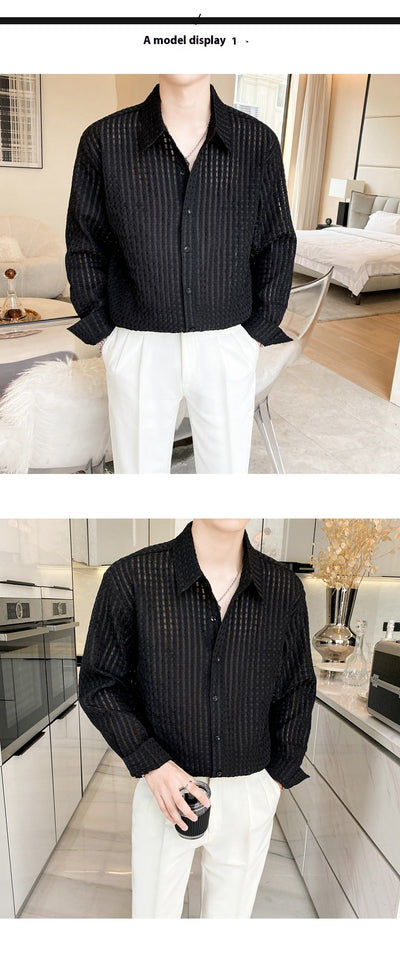 Camisa Cuadrillé Blanca con Drapeado Suelto - Image 8