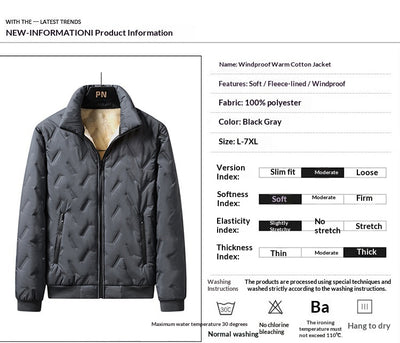 Abrigo de Algodón Acolchado con Forro Polar para Hombre - Image 7