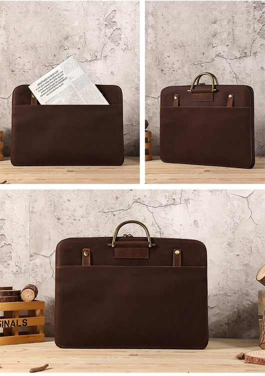 Maletín Ejecutivo de Cuero Crazy Horse para Hombre - Bolsa Portacomputadora - Image 9