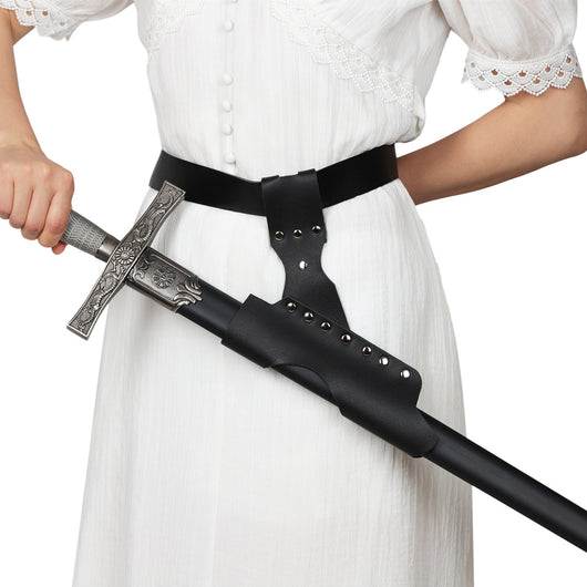 Cinturón de Cuero Pirata con Soporte para Espada y Daga - Image 11