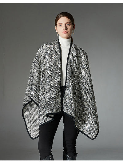 Chal de Lentejuelas Plateadas para Mujer - Elegancia Brillante - Image 10