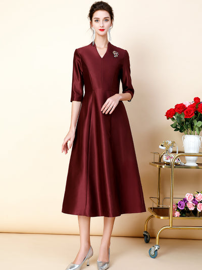 Vestido Casual Elegante para Mujer - Estilo Sofisticado Toast - Image 5