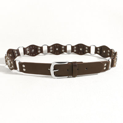 Cinturón Vintage Unisex con Hebilla de Metal Remachado - Estilo Punk Hip Hop - Image 22