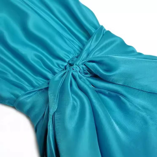 Vestido Elegante de Gasa con Cintura Ajustada y Volantes al Estilo Francés - Image 3