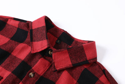 Camisa a Cuadros con Bolsillo y Solapa para Hombre - Manga Larga Otoño - Image 4