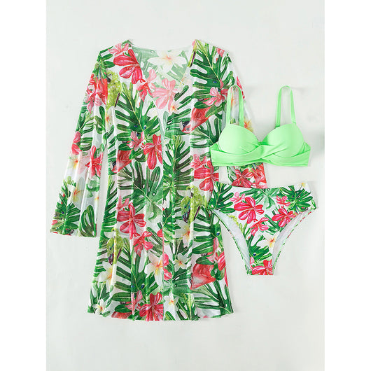 Bikini Dos Piezas Sexy con Blusa de Playa para Mujer - Image 5