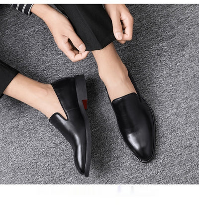 Zapatos de Cuero Puntiagudos Estilo Británico Clásico - Image 13