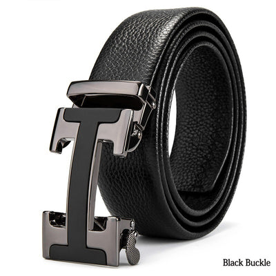 Cinturón de Cuero para Hombre con Hebilla Automática y Patrón Texturizado - Image 11
