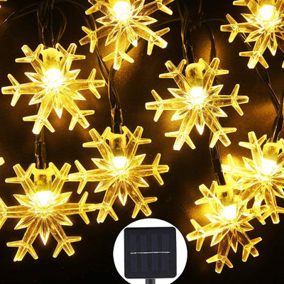 Guirnalda Solar de Copos de Nieve LED para Decoración Navideña - Image 10