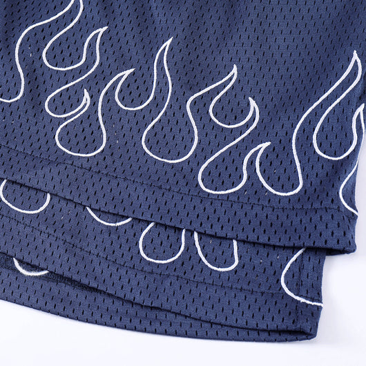 Shorts Deportivos Hombre con Diseño Flama Bordada - Tendencia 2024 - Image 12