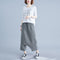Pantalones Casuales Talla Grande en Algodón y Lino a Cuadros