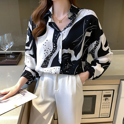 Blusa Casual Estilo Occidental de Manga Larga para Mujer - Image 13