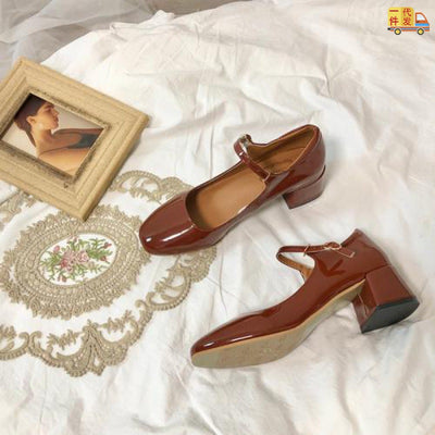 Zapatos Mary Jane de Tacón Alto con Punta Cuadrada Estilo Vintage - Image 12