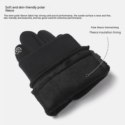Guantes de Ciclismo Impermeables con Forro de Terciopelo Cálido - Image 5