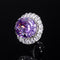 Artificial Bird's Nest Cutout Egg-Shaped Luxuriously Inlaid Elegance Set Purple Ring