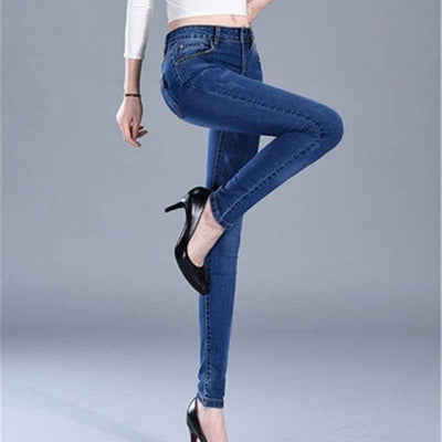 Jeans de Cintura Alta Elástica Ajuste Slim para Mujer - Image 8