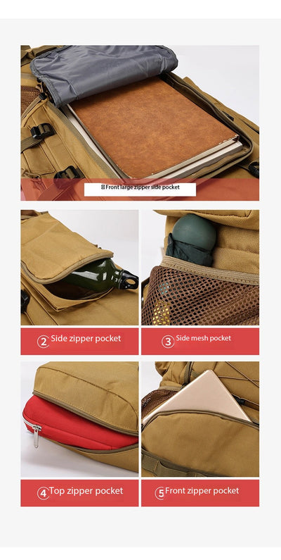 Mochila de Senderismo de Gran Capacidad - Resistente para Camping y Viajes Largos - Image 12