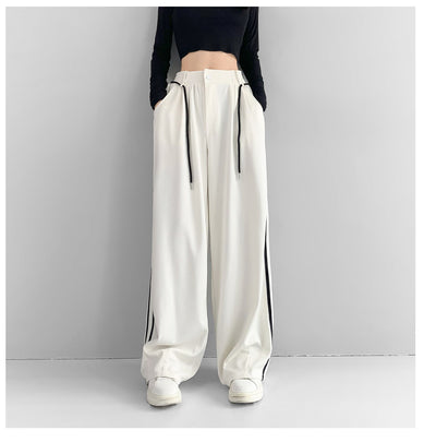 Pantalones Anchos de Talle Alto en Tono Damasco para Mujer - Image 13