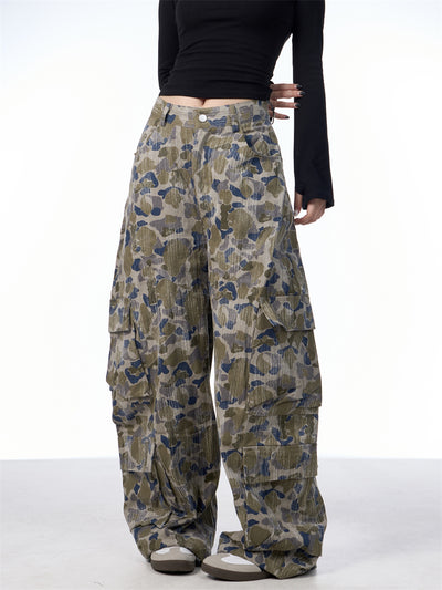 Pantalones Cargo Anchos Camuflaje para Mujer - Estilo Casual y Versátil - Image 14