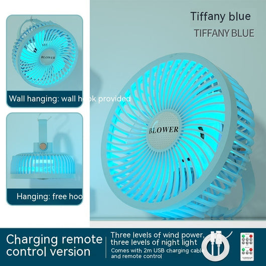 Ventilador Portátil Recargable con Luz Nocturna - Diseño Infantil para Escritorio y Cabecera - Image 14