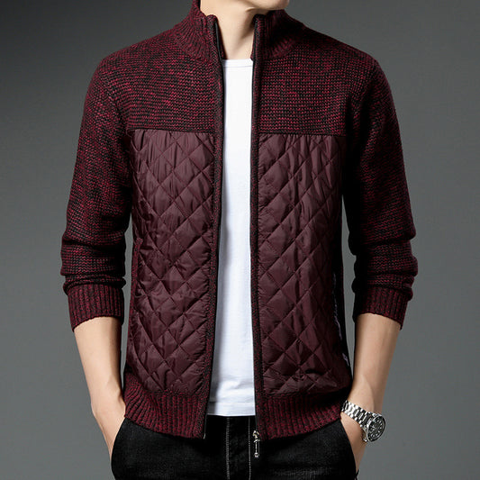 Cardigan Tejido de Invierno para Hombre con Cuello Tipo Mao