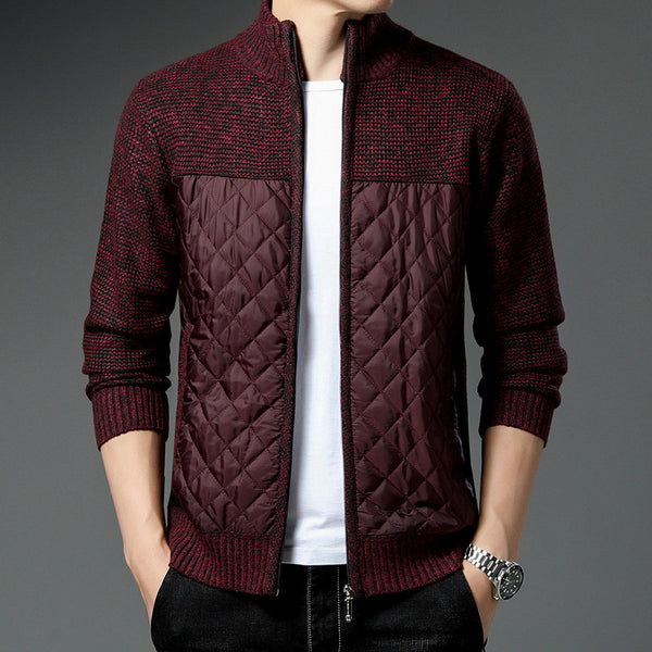 Cardigan Tejido de Invierno para Hombre con Cuello Tipo Mao