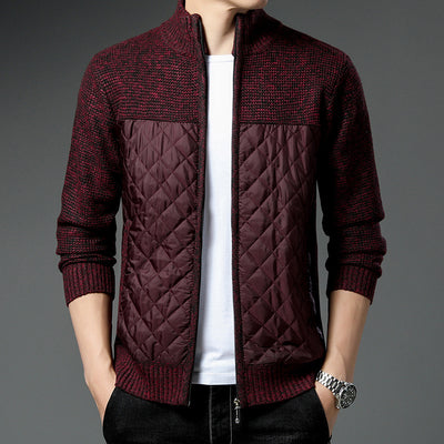 Cardigan Tejido de Invierno para Hombre con Cuello Tipo Mao