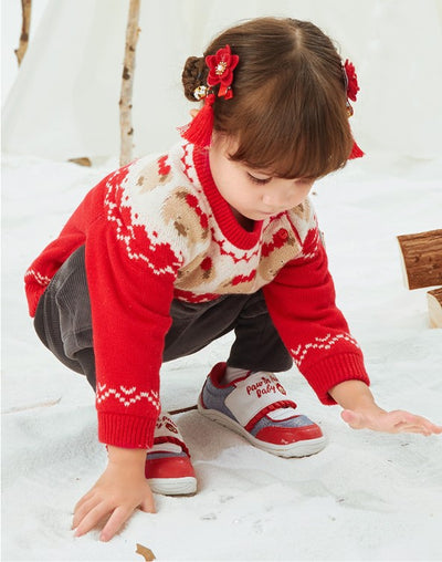 Suéter Infantil con Estampado de Osito Cartoon para Niña - Image 9