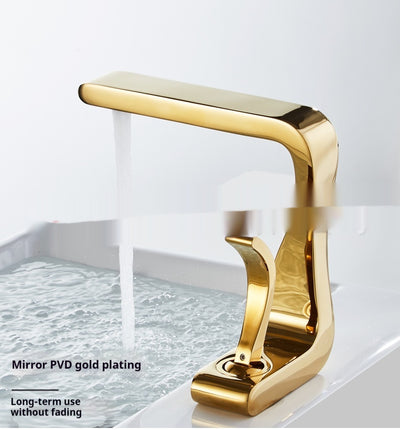 Grifo de Lavamanos Lujo Blanco Oro Cobre Agua Fría y Caliente - Image 19