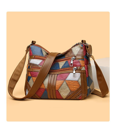 Bolso Bandolera Multicolor con Diseño de Parches Geométricos - Image 16