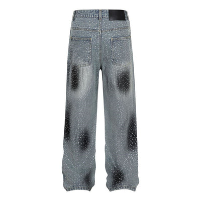 Pantalones Jeans Rectos Anchos con Detalles de Strass - Diseño Casual Moderno - Image 49