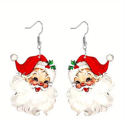 Aretes Colgantes de Papá Noel en Acrílico - Diseño Navideño Adorable - Image 15