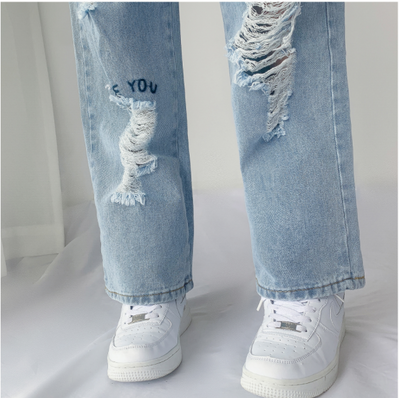 Jeans Crossover Talle Alto Suelto Estilo Street Hot Girl - Image 7
