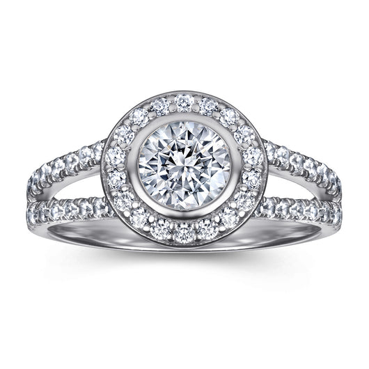 Anillo de Bodas con Diamantes en Línea Cuadrada Clásico - Image 11
