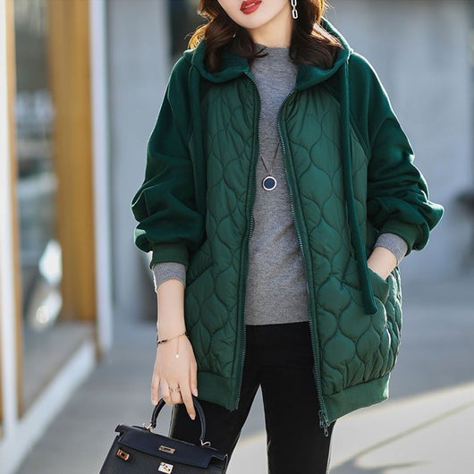 Abrigo Acolchado con Capucha - Chaqueta de Algodón Gruesa y Suelta para Mujer - Image 4