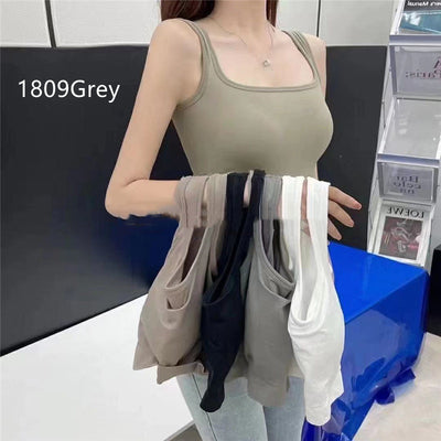 Camiseta Interior Modal Acolchada de Color Sólido para Mujer - Image 37