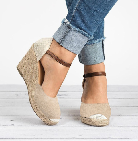 Sandalias de Plataforma Extra Alta en Cáñamo y Paja - Tallas Grandes Impermeables