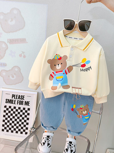 Conjunto de Dos Piezas: Suéter Infantil con Solapa y Mangas Largas - Image 10
